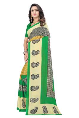 Multicolor printed georgette saree with blouse 2