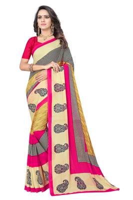 Multicolor printed georgette saree with blouse 1
