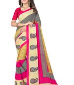 Multicolor printed georgette saree with blouse