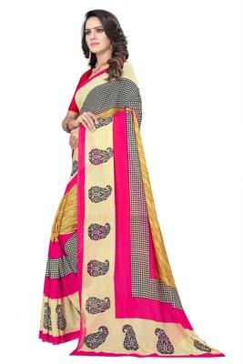 Multicolor printed georgette saree with blouse 2