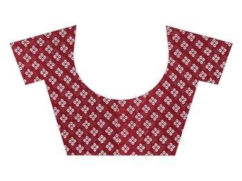 Maroon printed georgette saree with blouse 3