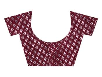 Magenta printed georgette saree with blouse 3