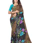 Multicolor printed georgette saree with blouse
