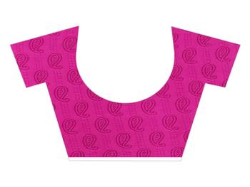 Pink printed georgette saree with blouse 3