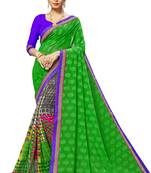 Multicolor printed georgette saree with blouse