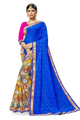Multicolor printed georgette saree with blouse 1