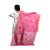 White Pink Kota Doria Cotton Contras Print Dress Material With Bottom