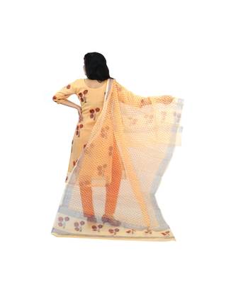 Light Yellow Kota Doria Cotton Printed Dress Material With Bottom 2