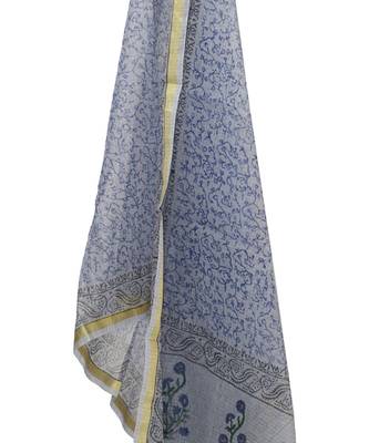 Light Blue Kota Doria Cotton Printed Dress Material With Bottom 3