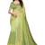 Pista Green Striped Print Cotton Saree With Blouse