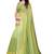 Pista Green Striped Print Cotton Saree With Blouse