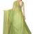 Pista Green Striped Print Cotton Saree With Blouse