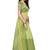Pista Green Striped Print Cotton Saree With Blouse