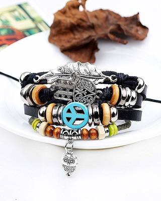 Multi-Color Wraps Casual Skin Friendly Bracelets For Men Boys Multi-Strand Friendship Bracelets Size 7.5 Inches 2