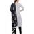 Women's White & Black Checks Cotton Unstitch Dress Material With Dupatta