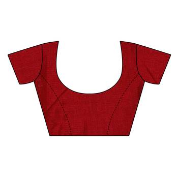 Maroon Digital Printed Khadi Cotton Saree With Bloue Piece 5
