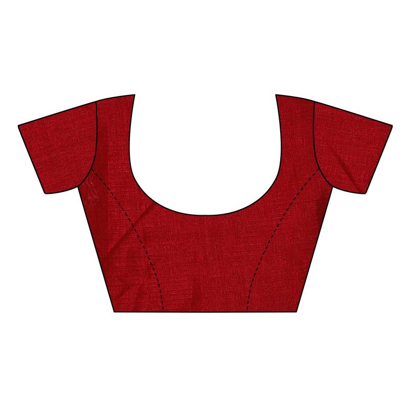 Maroon Digital Printed Khadi Cotton Saree With Bloue Piece