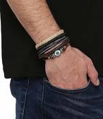 Multi-Color Wraps Casual Skin Friendly Bracelets For Men Boys Multi-Strand Friendship Bracelets(Set Of 4) 7.5 Inches