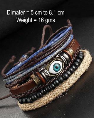 Multi-Color Wraps Casual Skin Friendly Bracelets For Men Boys Multi-Strand Friendship Bracelets(Set Of 4) 7.5 Inches 2