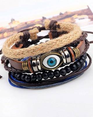 Multi-Color Wraps Casual Skin Friendly Bracelets For Men Boys Multi-Strand Friendship Bracelets(Set Of 4) 7.5 Inches 3