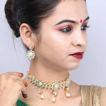 Gold Plated Amazing Necklace Exclusive Choker Set For Girls And Women 3