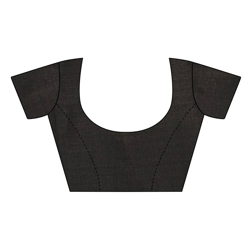 Black Digital Printed Khadi Cotton Saree With Bloue Piece