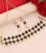 Stylish Delicate Party Wear Black Choker Set For Women Girl