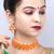 Gold Plated Exclusive Orange Stone Choker Set For Girls And Women