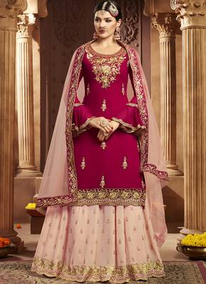 Rani Pink Georgette Pakistani Salwar Kameez 1