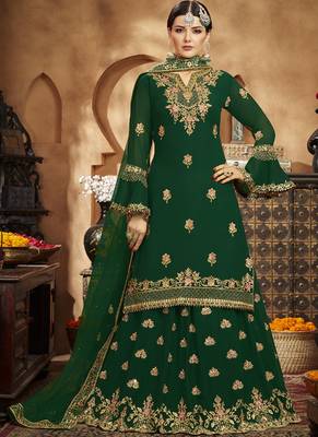 Green Georgette Pakistani Salwar Kameez 1