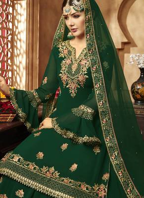 Green Georgette Pakistani Salwar Kameez 3