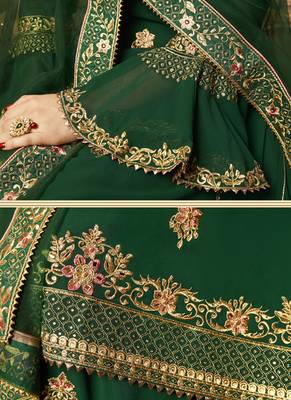 Green Georgette Pakistani Salwar Kameez 4