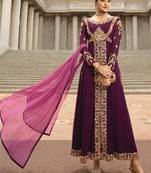 Purple Georgette Pakistani Salwar Kameez