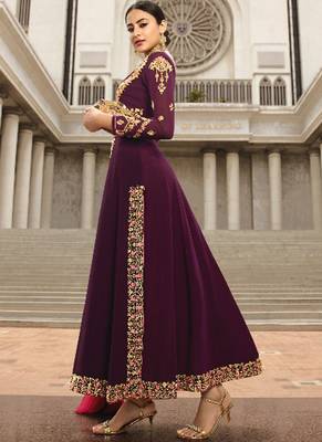 Purple Georgette Pakistani Salwar Kameez 2