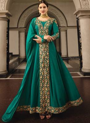 Green Georgette Pakistani Salwar Kameez 1