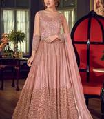 Baby Pink Net Anarkali Salwar Kameez