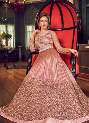Baby Pink Net Anarkali Salwar Kameez 2
