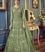Sea Green Net Anarkali Salwar Kameez