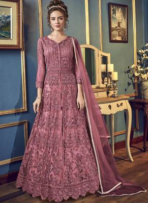 Light Purple Net Anarkali Salwar Kameez 1