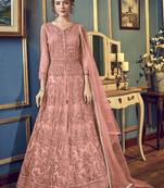 Dark Pink Net Anarkali Salwar Kameez