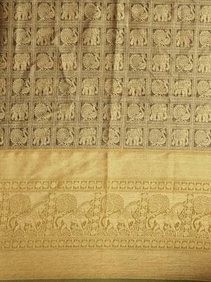 Brown Woven Silk Blend Saree With Blouse 3