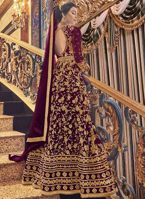 Purple Net Anarkali Salwar Kameez 2