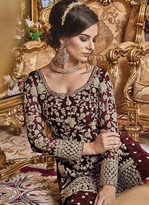 Brown Net Pakistani Salwar Kameez 2