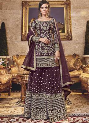 Brown Net Pakistani Salwar Kameez 1