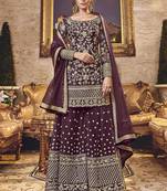Brown Net Pakistani Salwar Kameez