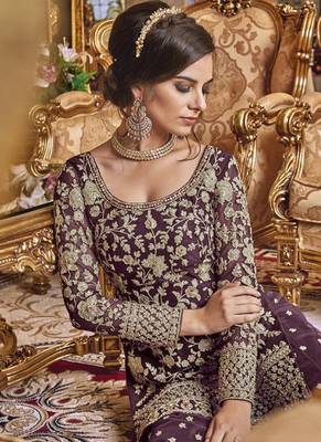 Brown Net Pakistani Salwar Kameez 2