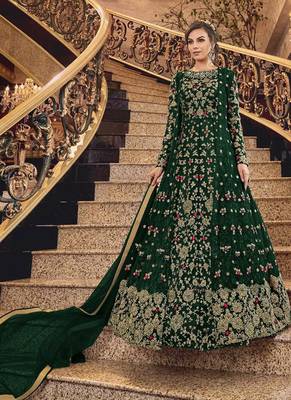 Green Net Pakistani Salwar Kameez 1