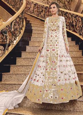 White Net Pakistani Salwar Kameez 1