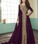Purple Georgette Pakistani Salwar Kameez