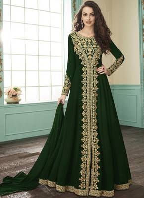 Green Georgette Pakistani Salwar Kameez 1